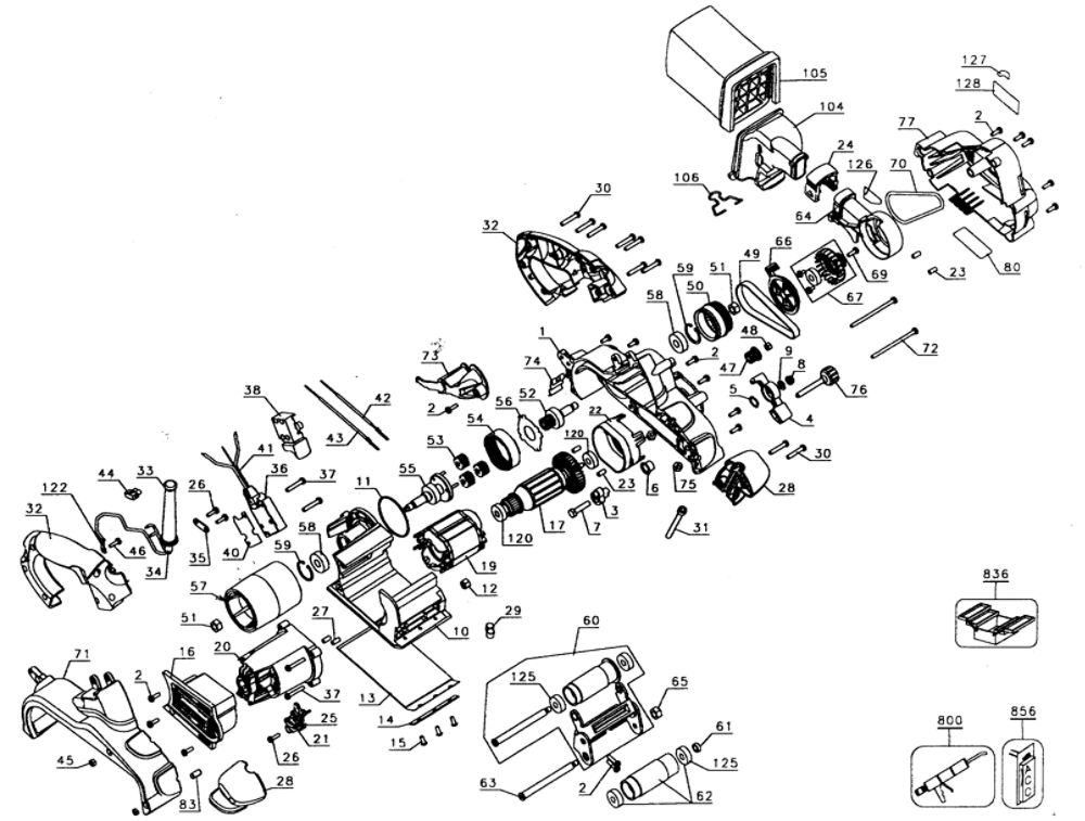 Sander Diagram and Parts List for DW432TY1  Black and Decker Circular Saw